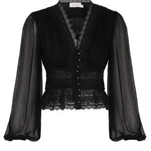 Zimmermann Black V-Neck Blouse